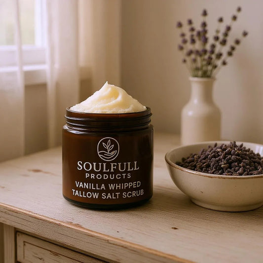 Vanilla whipped tallow salt scrub